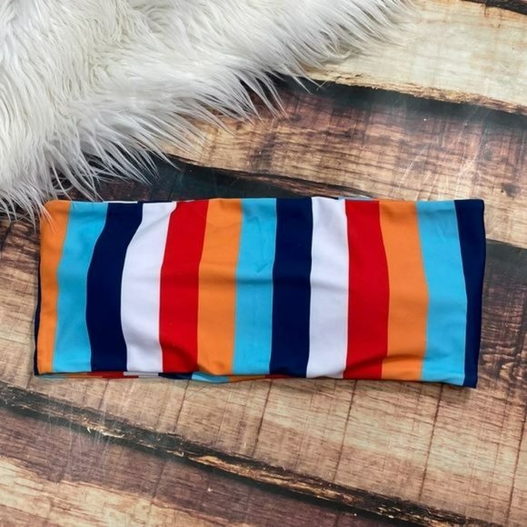 SHEIN Other - RELISTED Striped Colorblock Bandeau Bikini Top